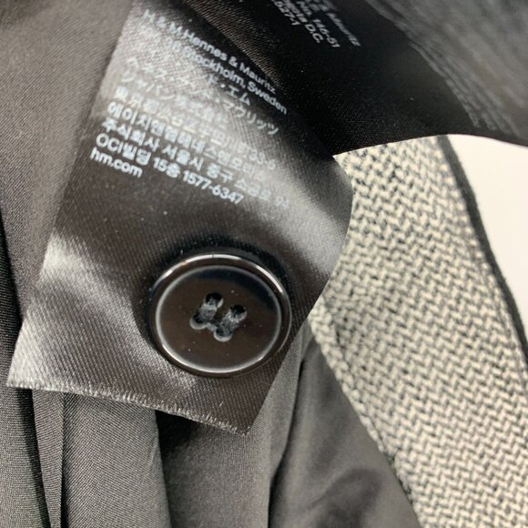 H&M Skirt Herringbone Button Down Pencil Straight High Waist - Picture 9 of 11